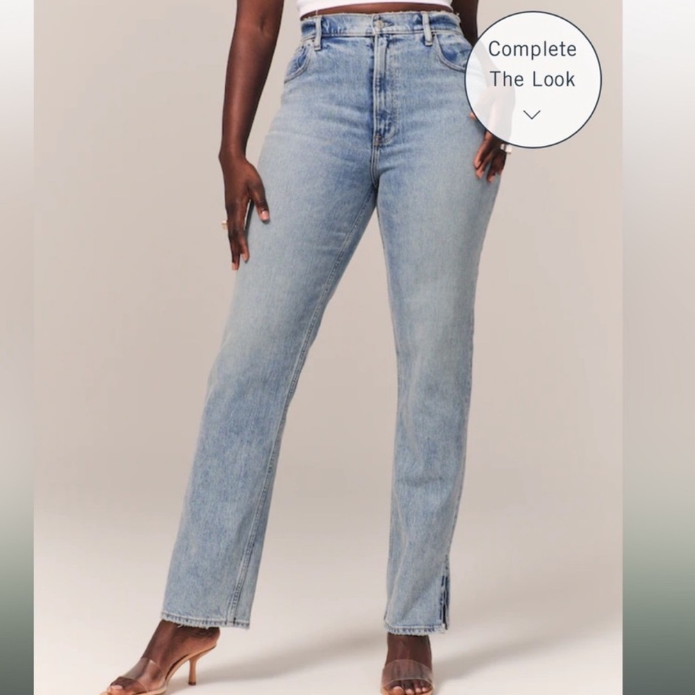 Abercrombie & Fitch Curve Love Ultra High Rise 90s Straight Jean 24 / 00 - Picture 3 of 9